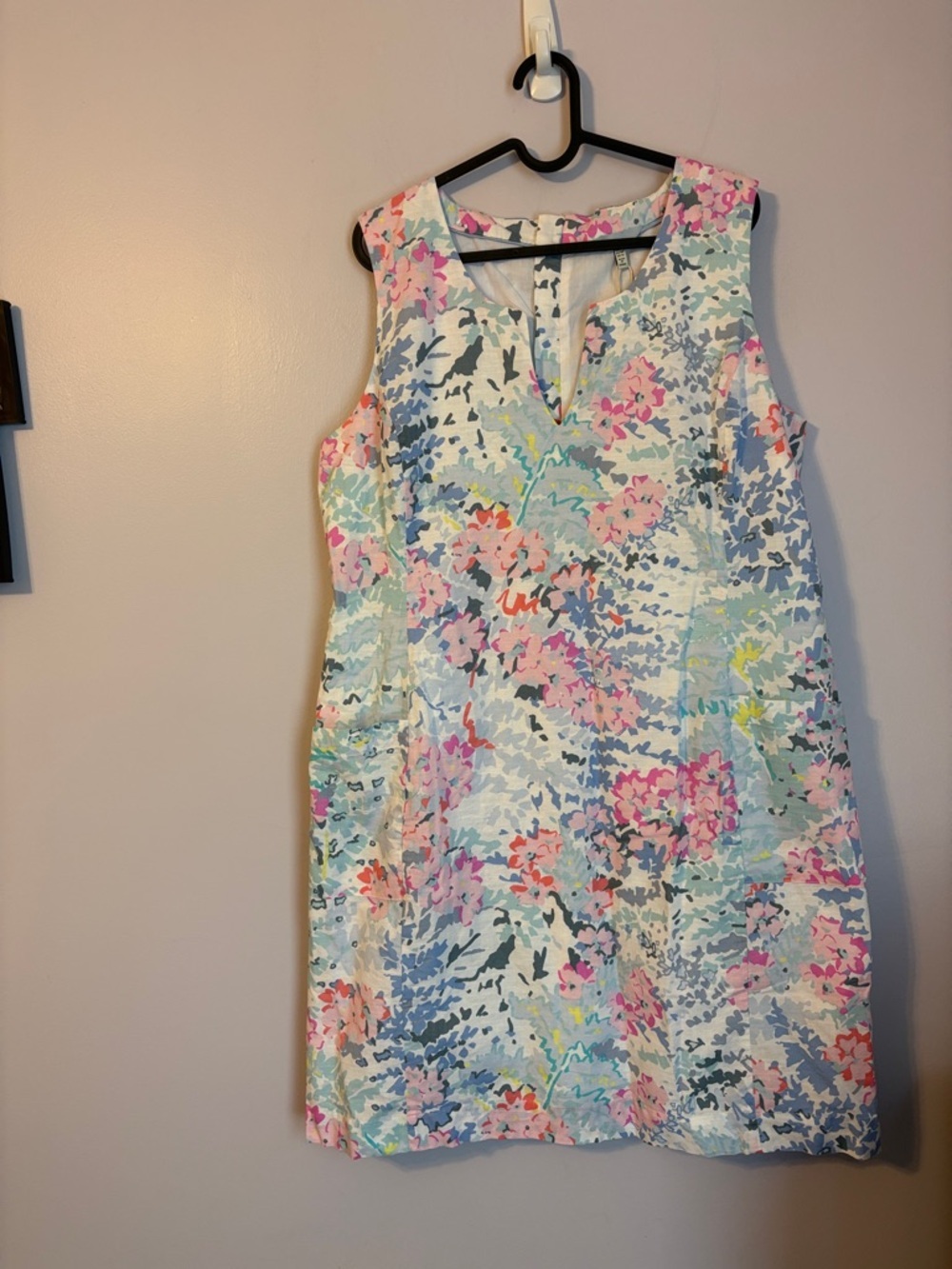 Joules Elayna Spring Floral Pastel Sleeveless Shift Dress size 12